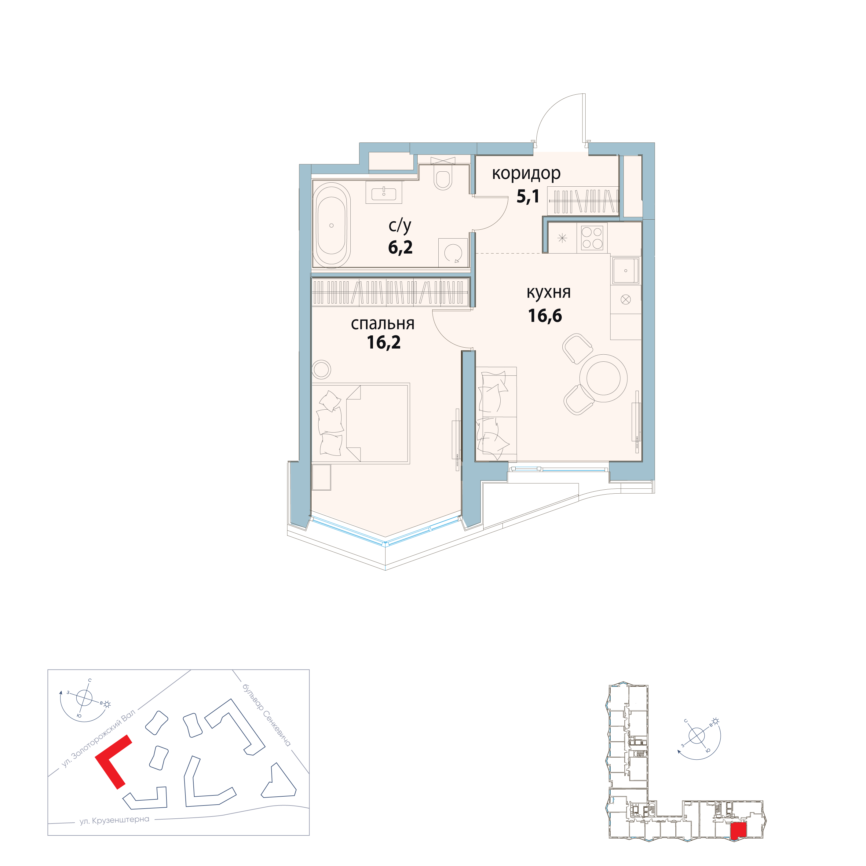 Планировка 1-комн.