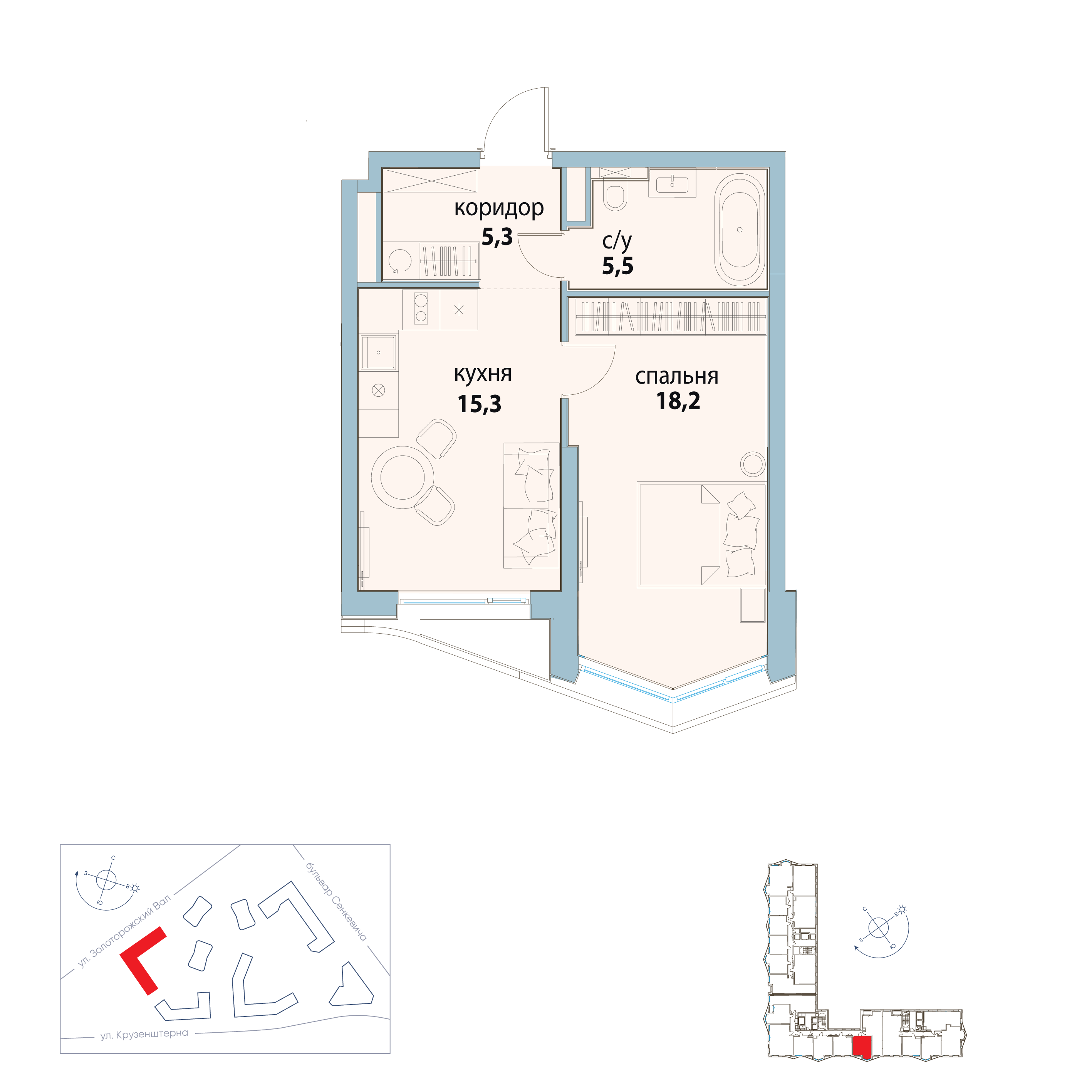 Планировка 1-комн.