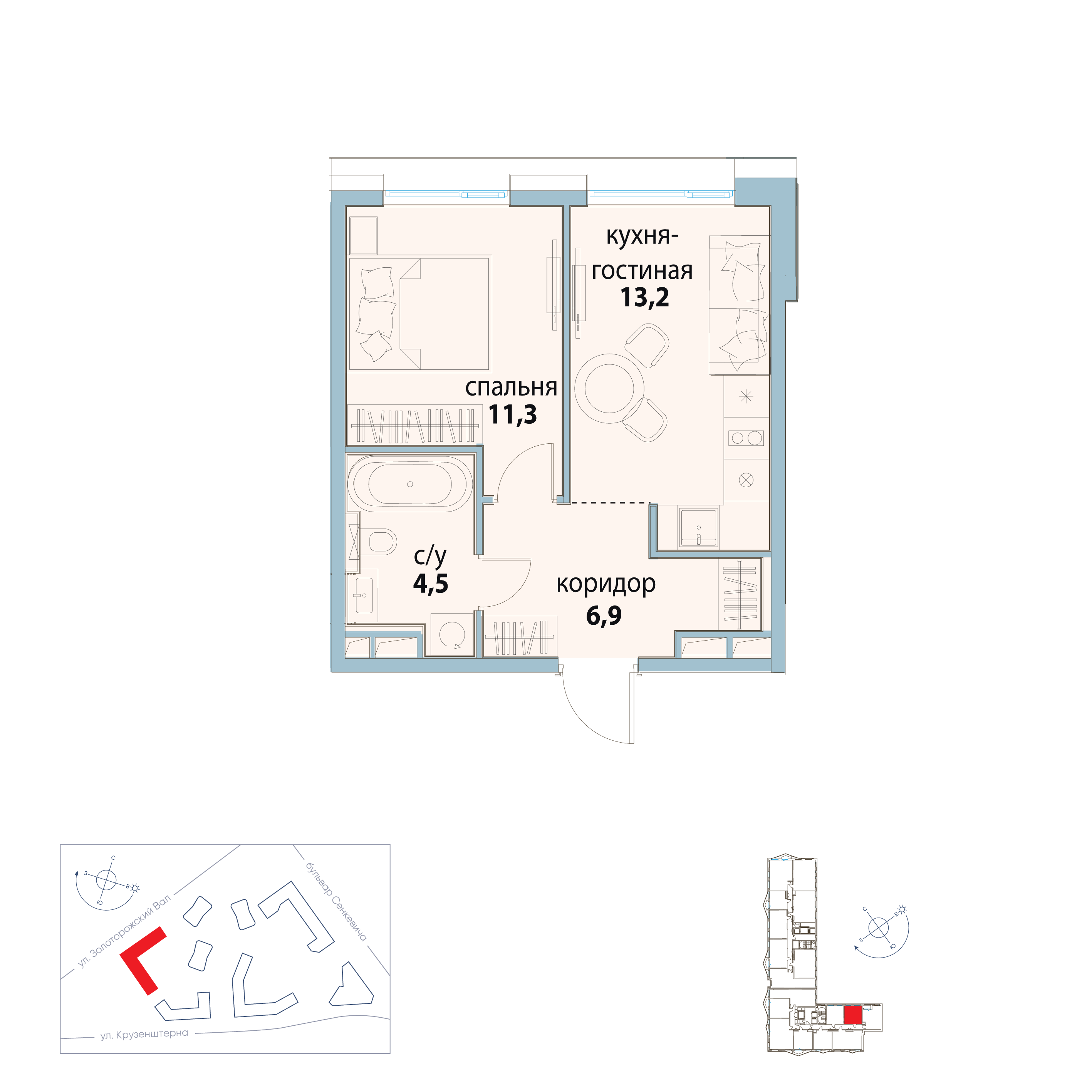 Планировка 1-комн.
