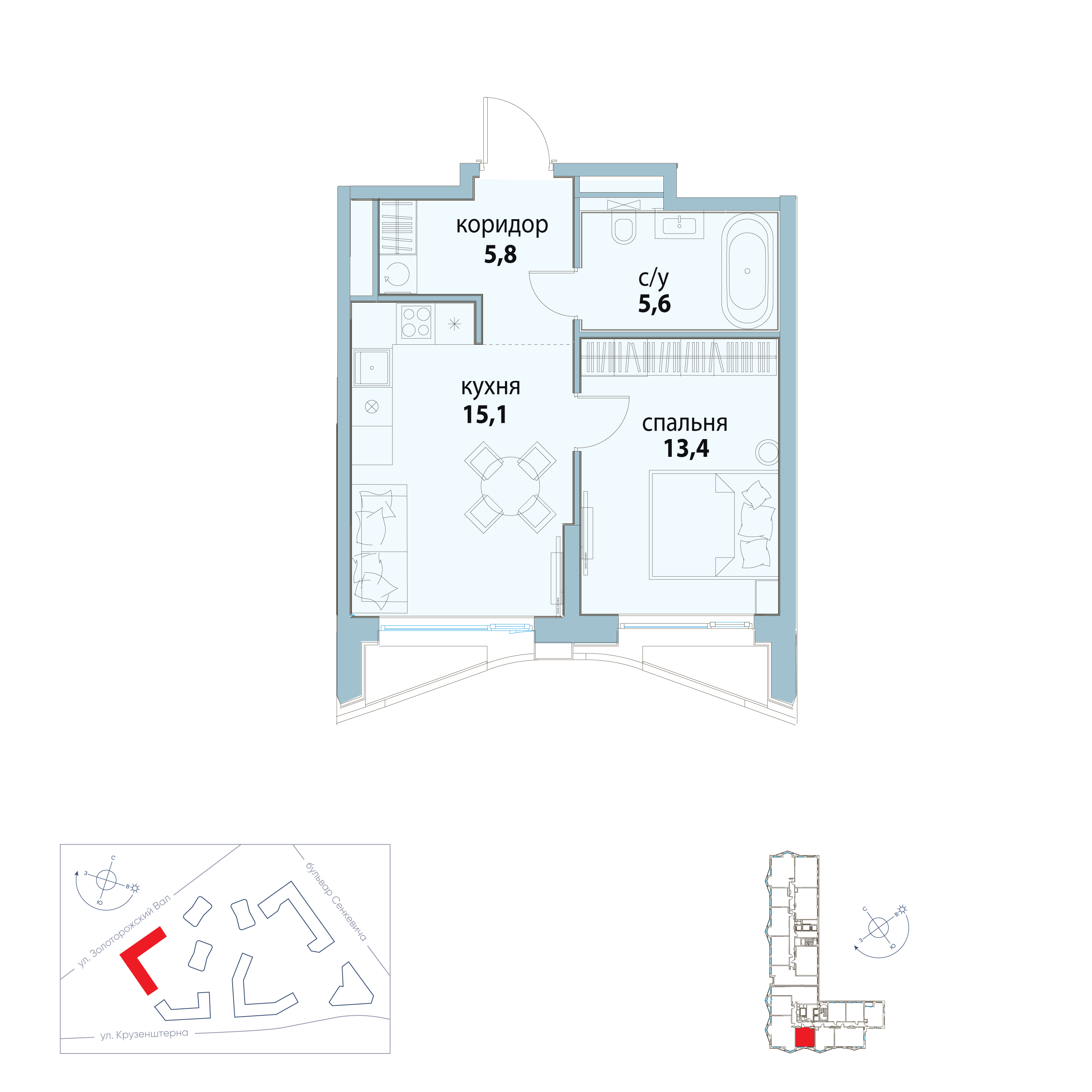 Планировка 1-комн.