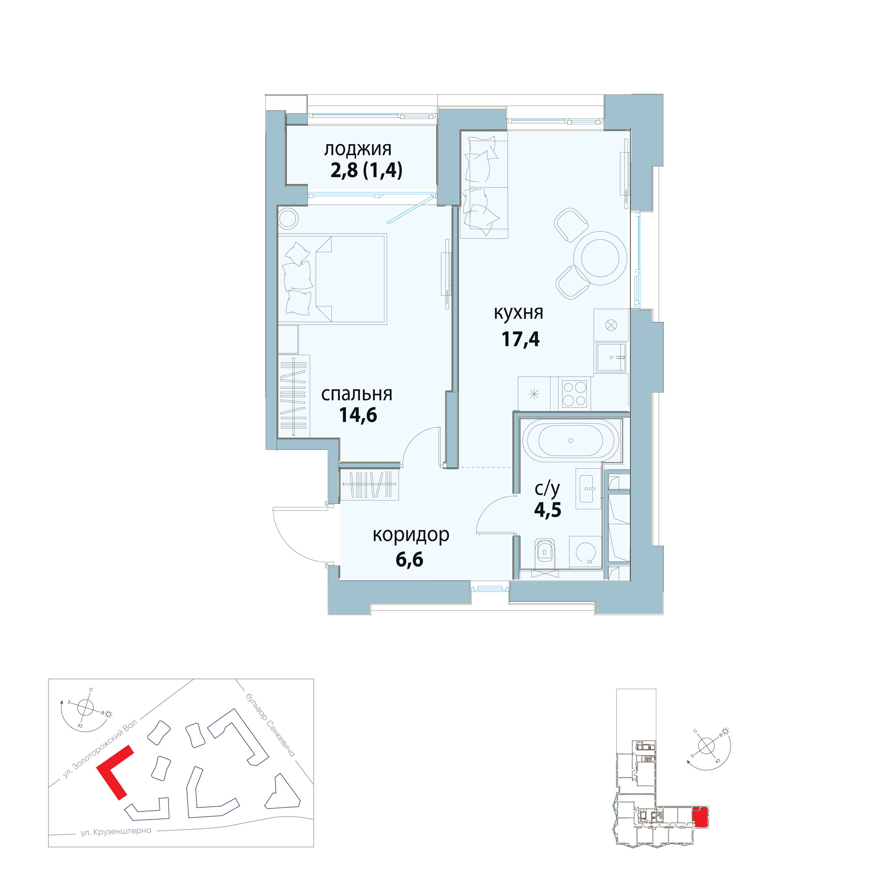 Планировка 1-комн.