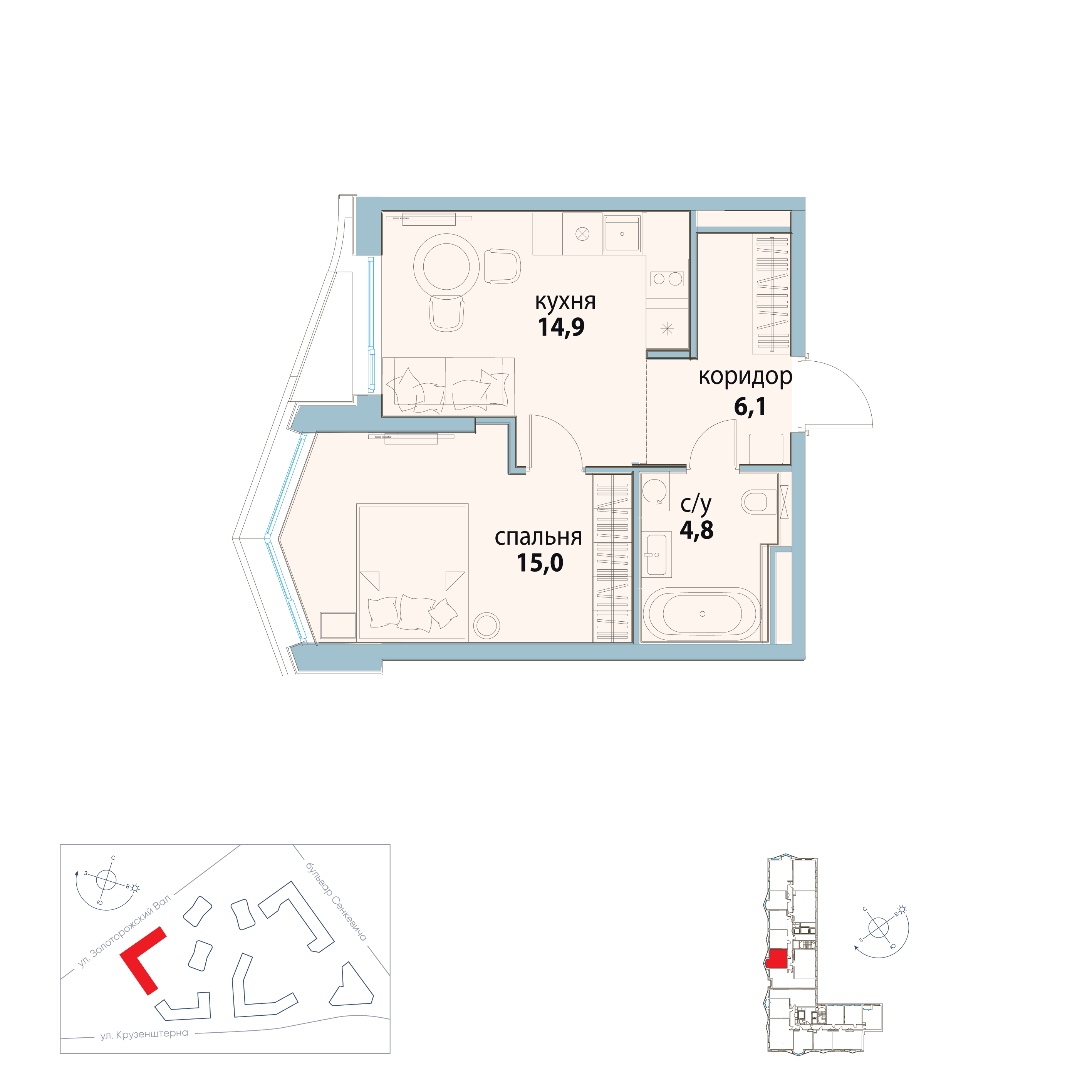 Планировка 1-комн.