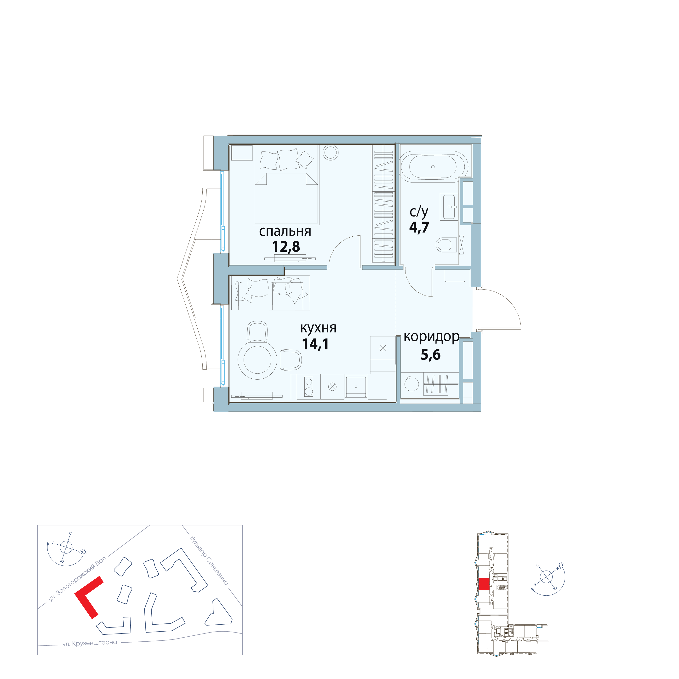 Планировка 1-комн.