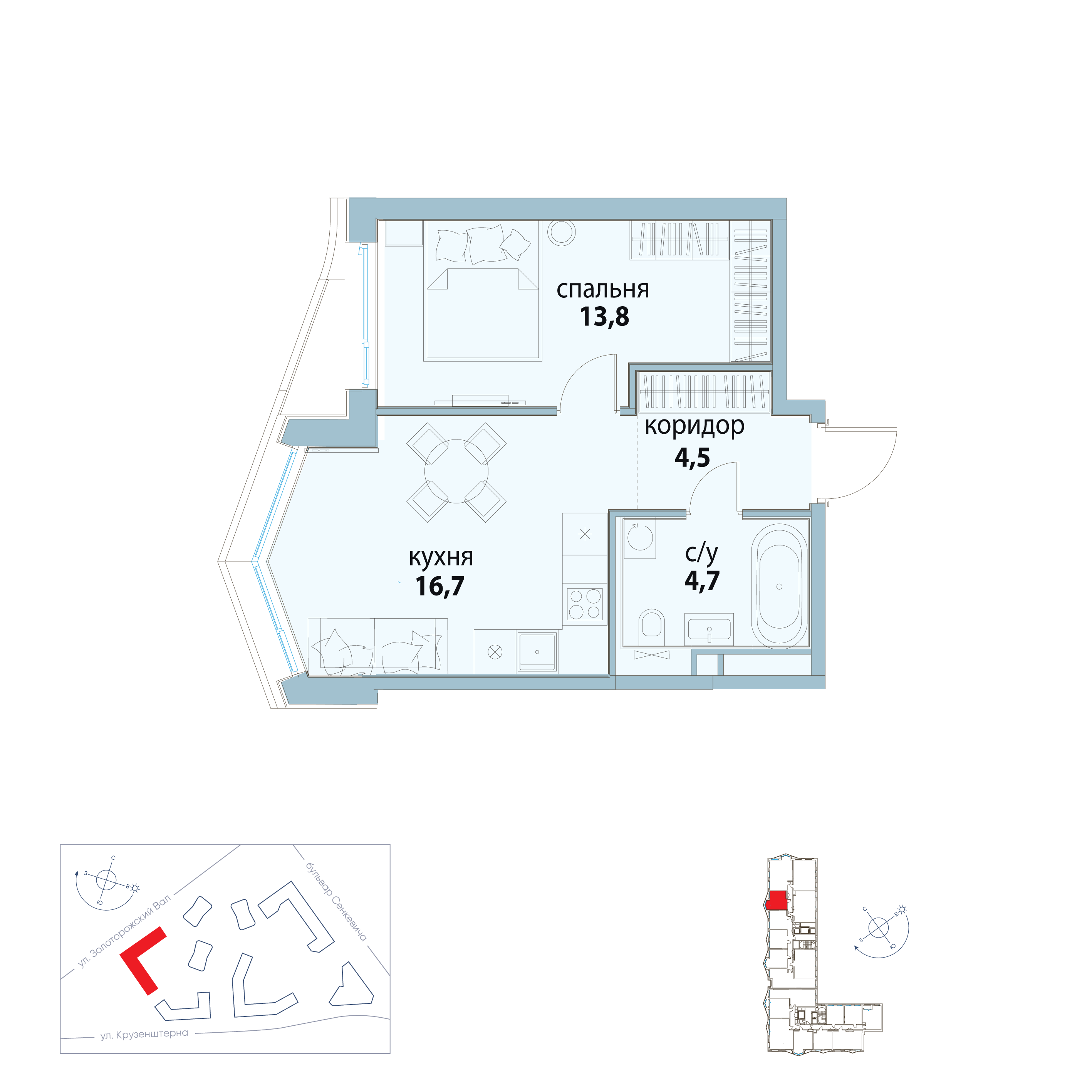 Планировка 1-комн.