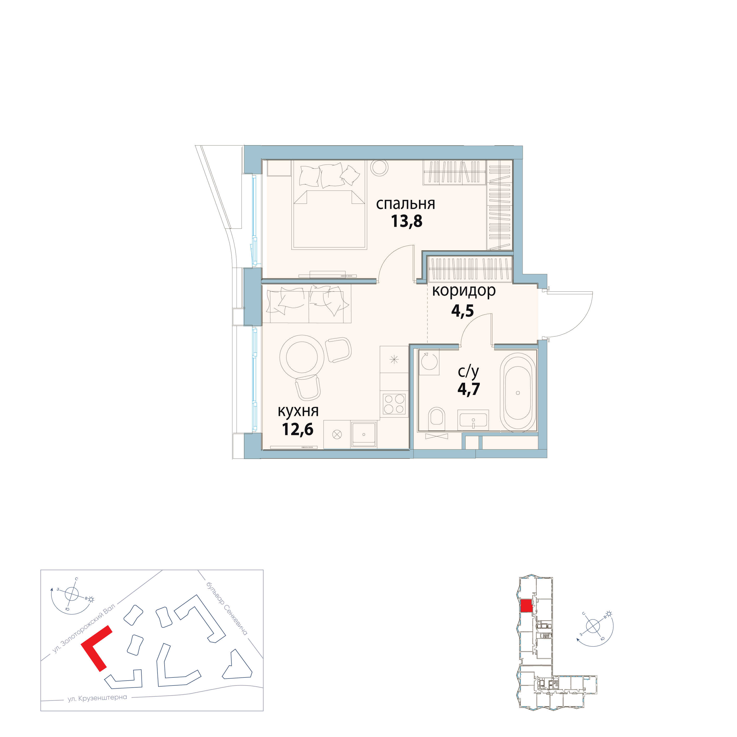 Планировка 1-комн.