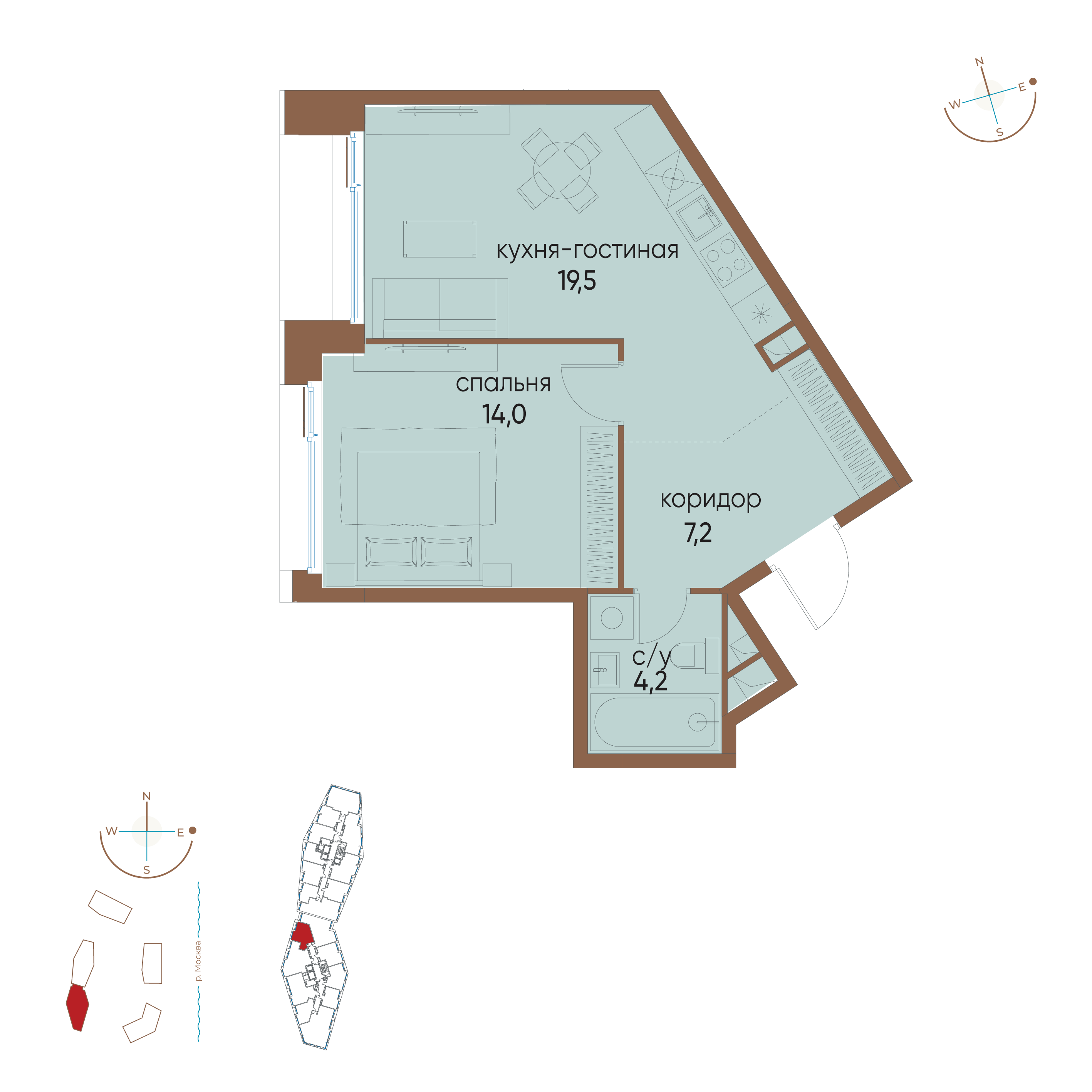 Планировка 1-комн.