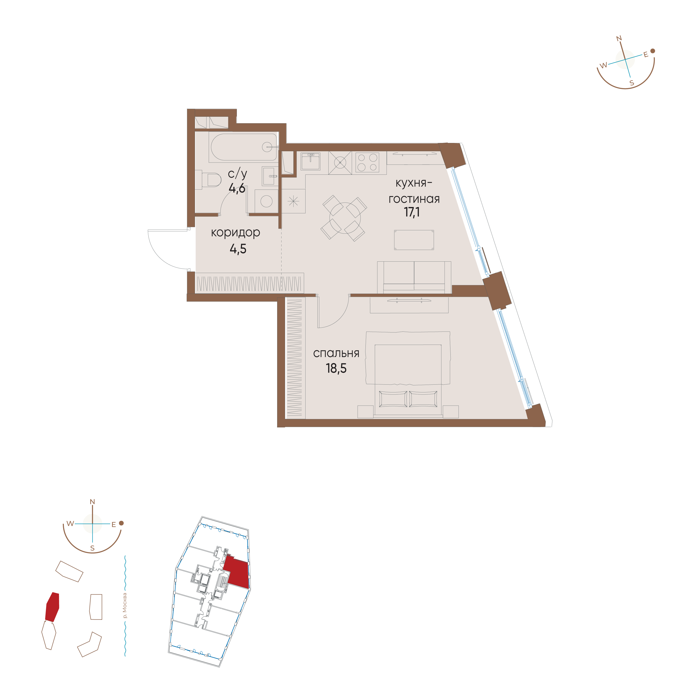 Планировка 1-комн.