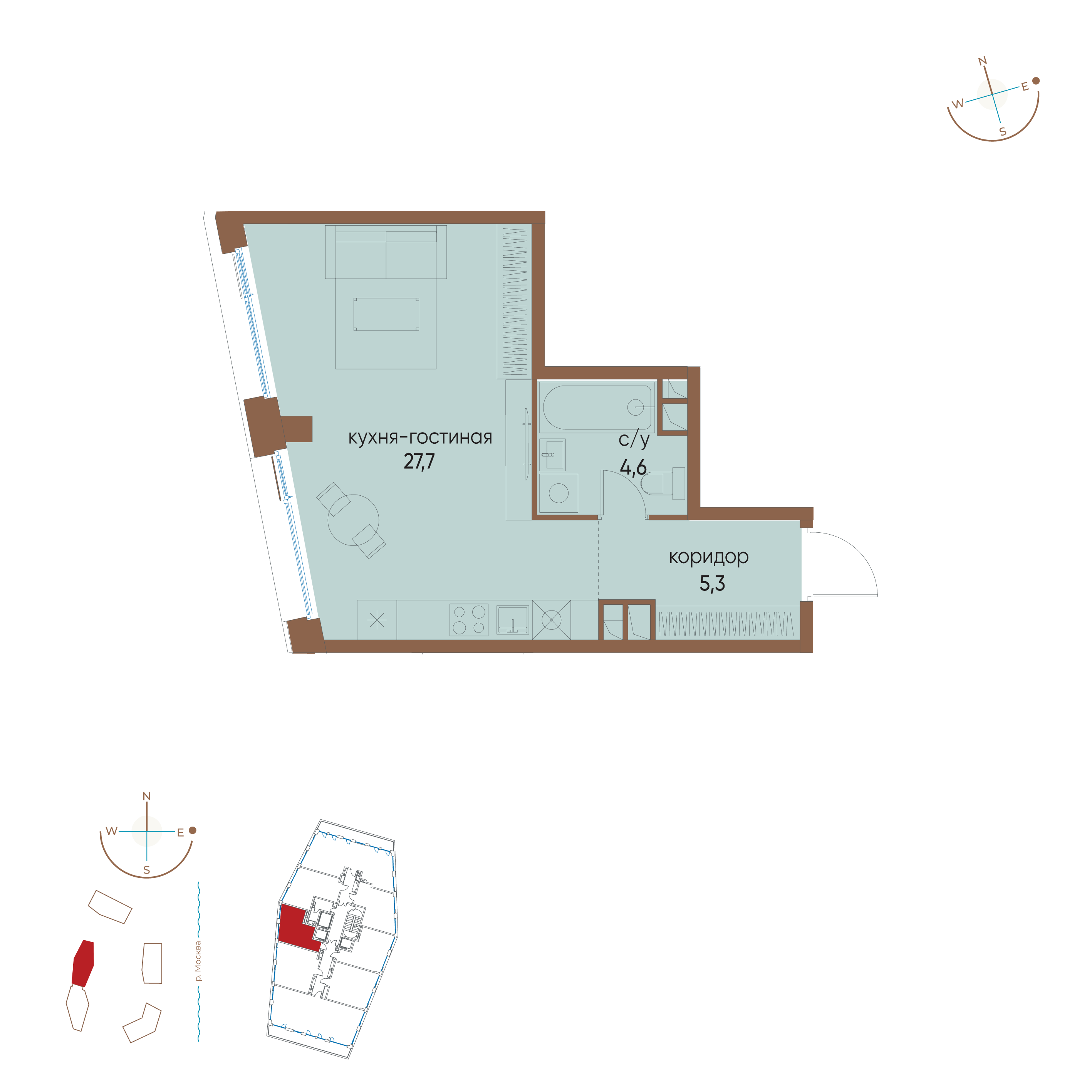 Планировка 1-комн.