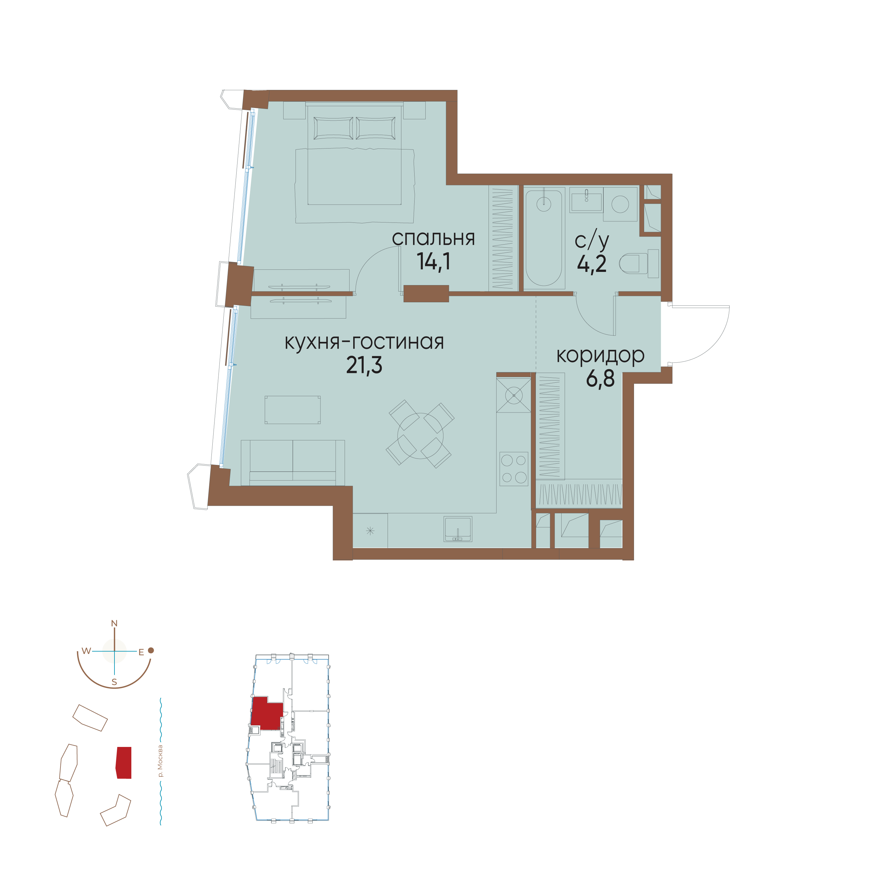 Планировка 1-комн.