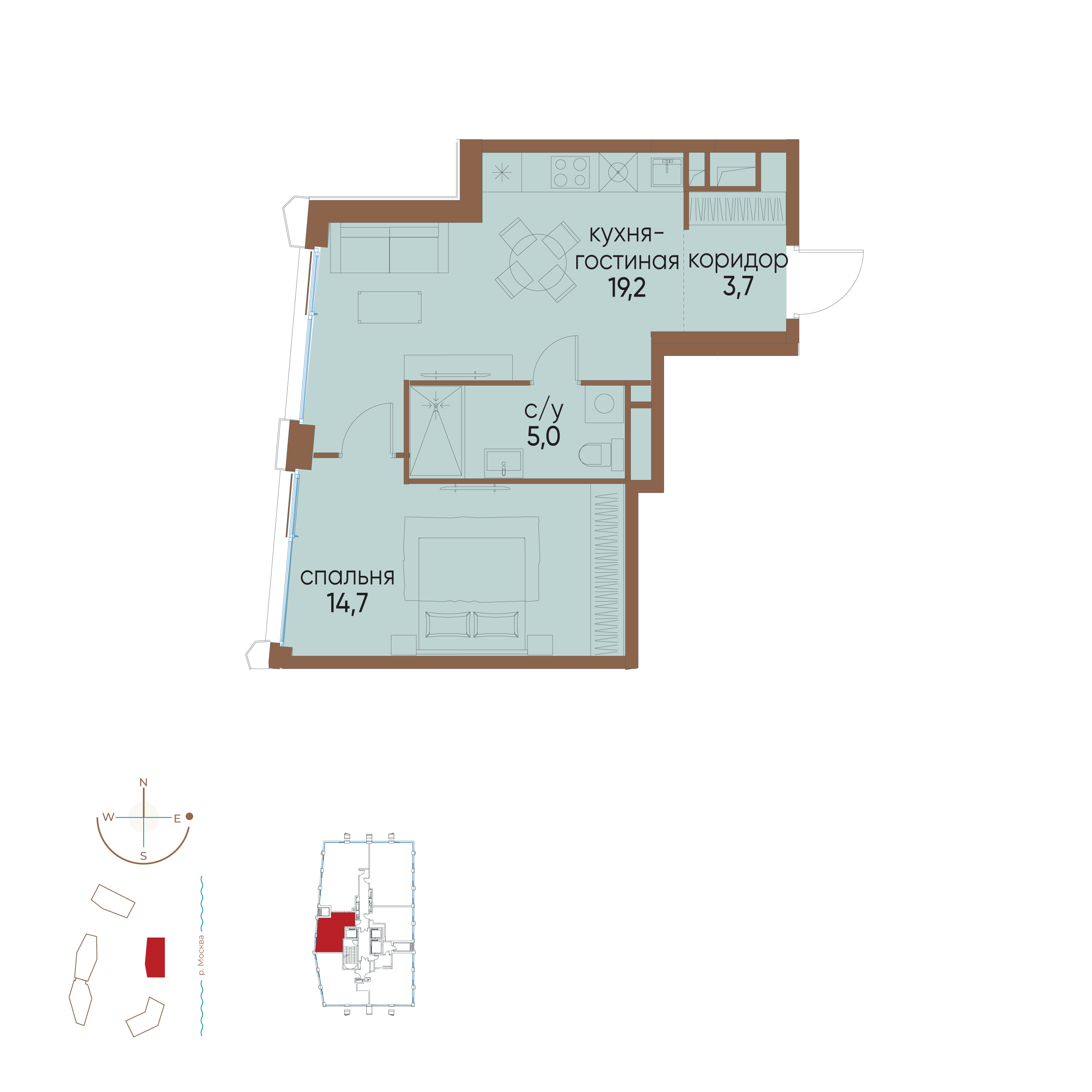 Планировка 1-комн.